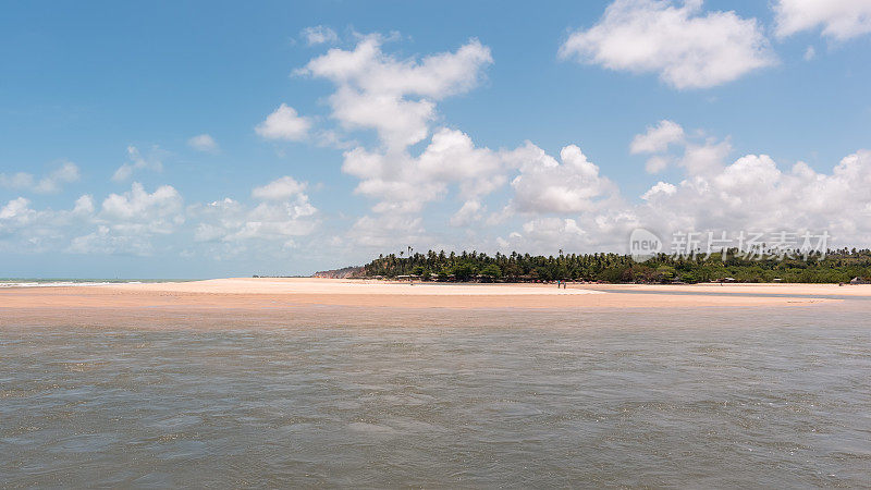 在巴西若昂佩索阿(Paraíba)， Gramame河与大海的水汇合